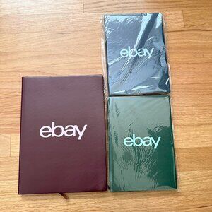 NEW Official eBay Lined Notebooks Pack of 3 Faux Leather Cover
